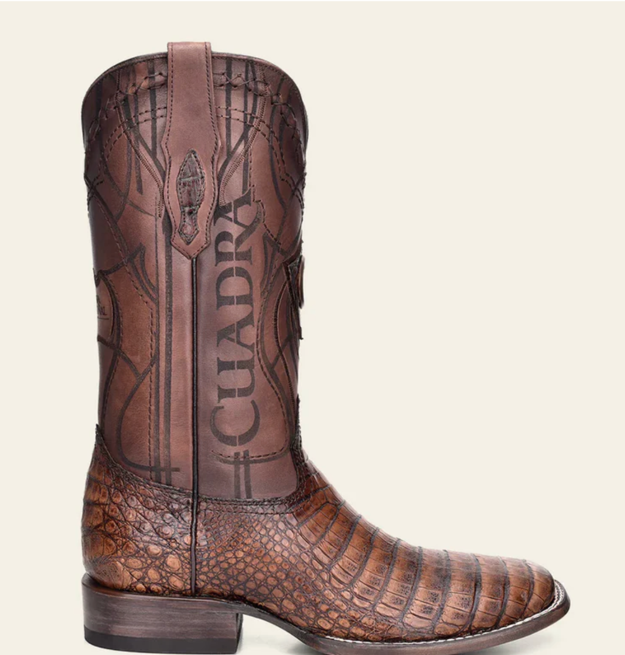 Cuadra Mens Caiman Laser and Embroidery Boots - Maple