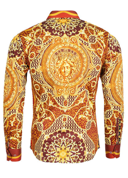 Barabas MenS Shirt Glance of Medusa Jeweled (Red)