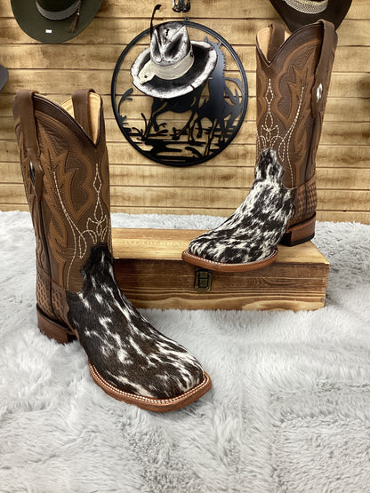 Hooch Mens Cowhide Square Toe Boots