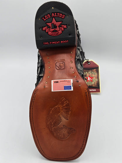 Los Altos Mens Pirarucu Wide Square Toe - Rústic Black