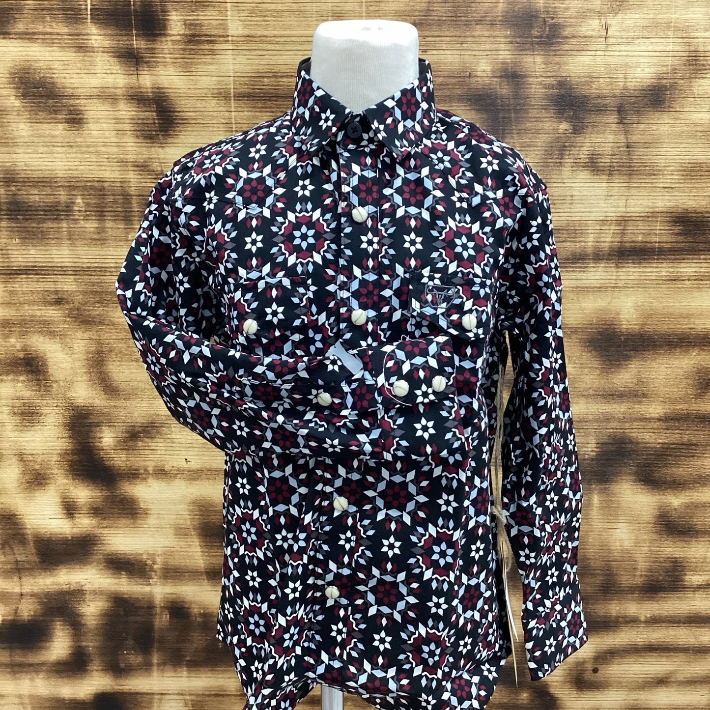 Platini Kids Jewel Flowers Shirt - Black