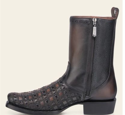 Cuadra Mens Bovine Woven Urban Low Shaft Boot -Chocolate