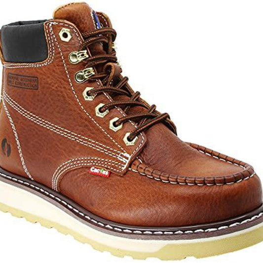 Cactus Mens Moc Toe Oil Resistant Work Boot - Light Brown 6727M