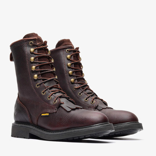 Bonanza Mens Rancher Classic 8" Lacer Work Boot - Dark Brown