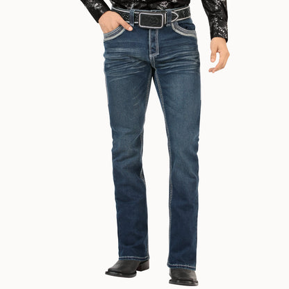 Lamasini Mens Marco Bootcut Jean - Dark Blue 26503