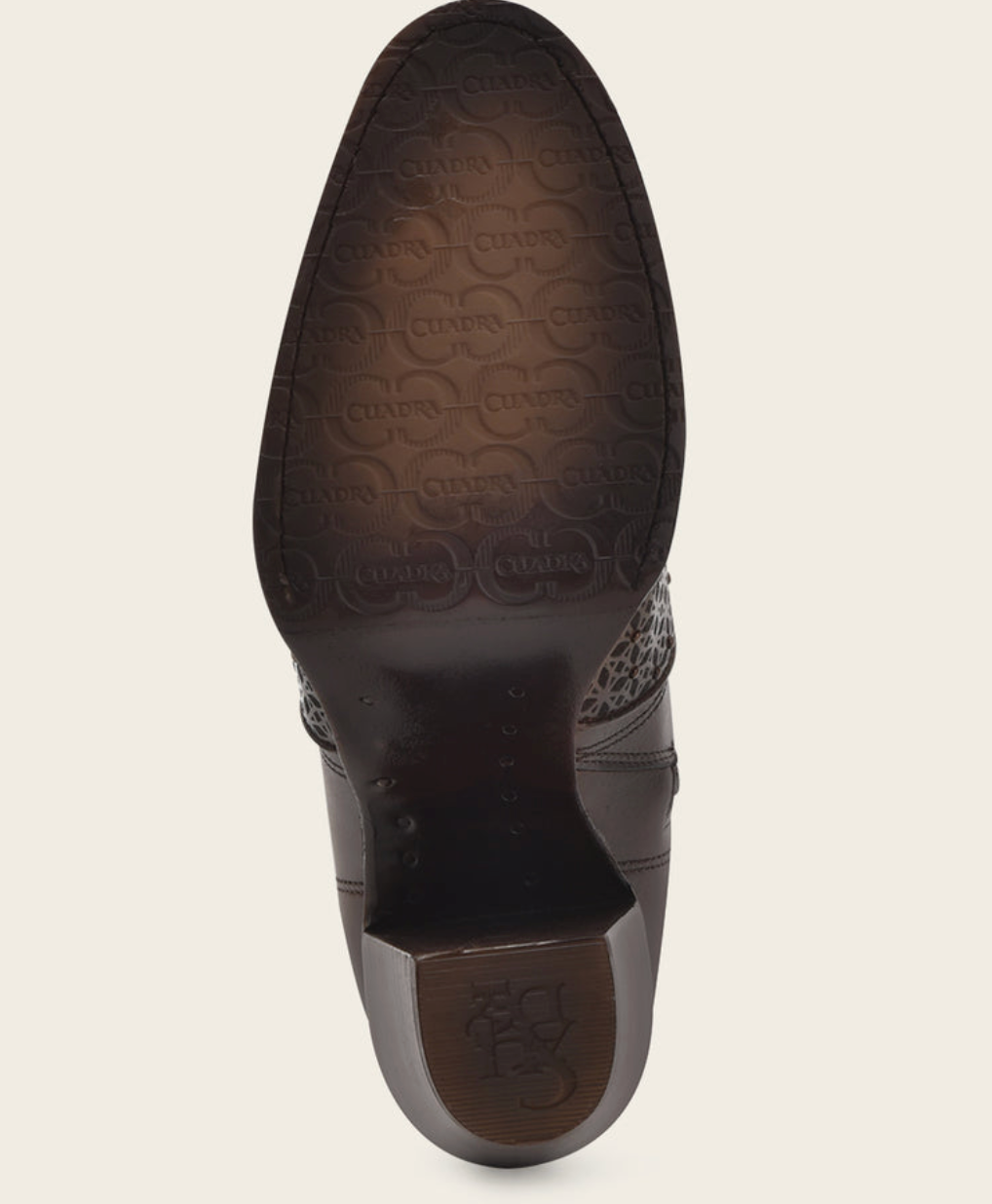 Cuadra Womens Perforated with Crystals High Heel Bootie - Brown