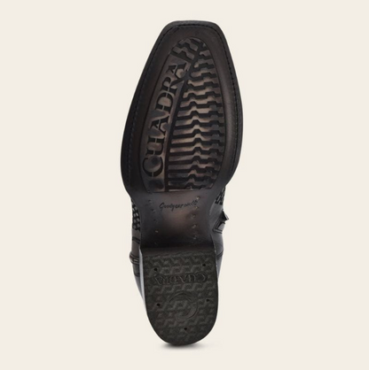 Cuadra Mens Urban Laser & Woven Low Shaft Boot - Black