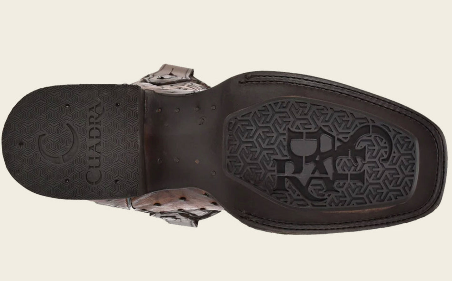 Cuadra Mens Engraved Ostrich Boot - Honey