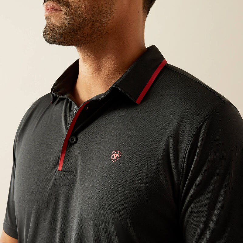 Ariat Mens Welded TEK Fitted Short Sleeve Polo - Black