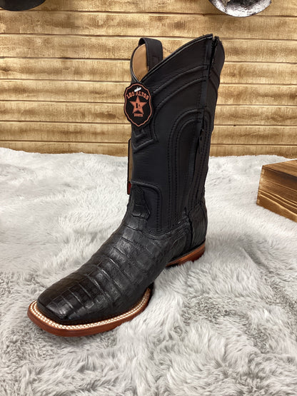 Los Altos MenS Boot Caiman Belly Wide Square (Black)