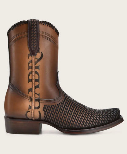 Cuadra Mens Urban Laser & Woven Low Shaft Boot - Denver Brown
