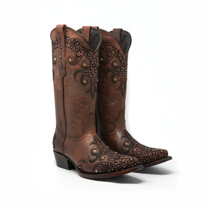 WildFlower WomenS Boot Cater Cognac Retro Cristal JD0013