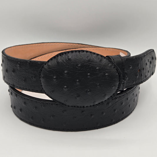White Diamond Ostrich PRINT Belt