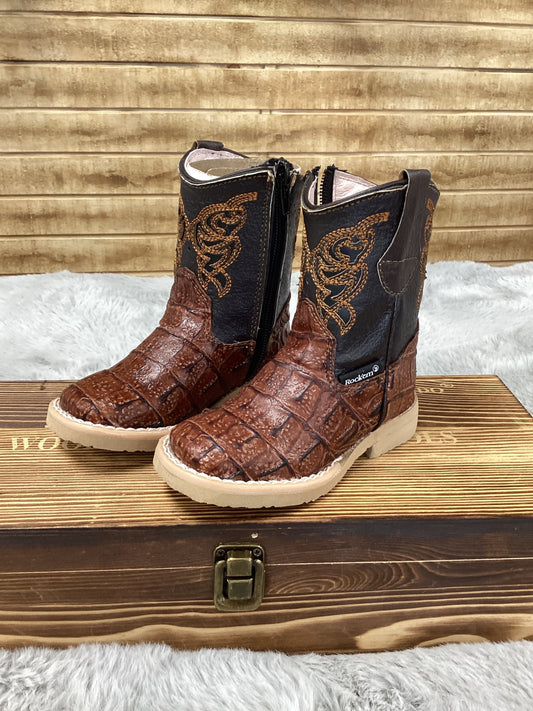 Rockem Baby Caiman Print Boots - Shedron