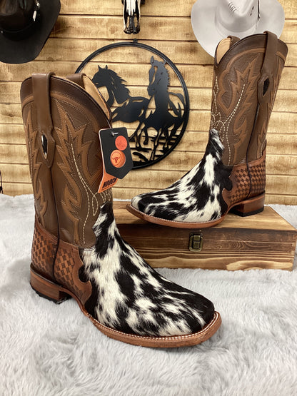 Hooch Mens Cowhide Square Toe Boots