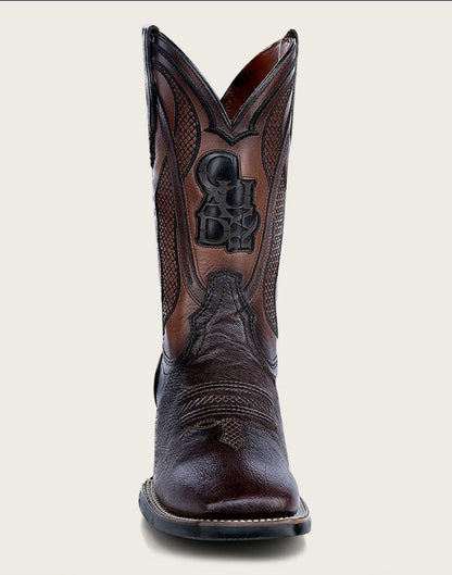 Cuadra Mens Ostrich Belly Rodeo Style Low Shaft Boots - Brown