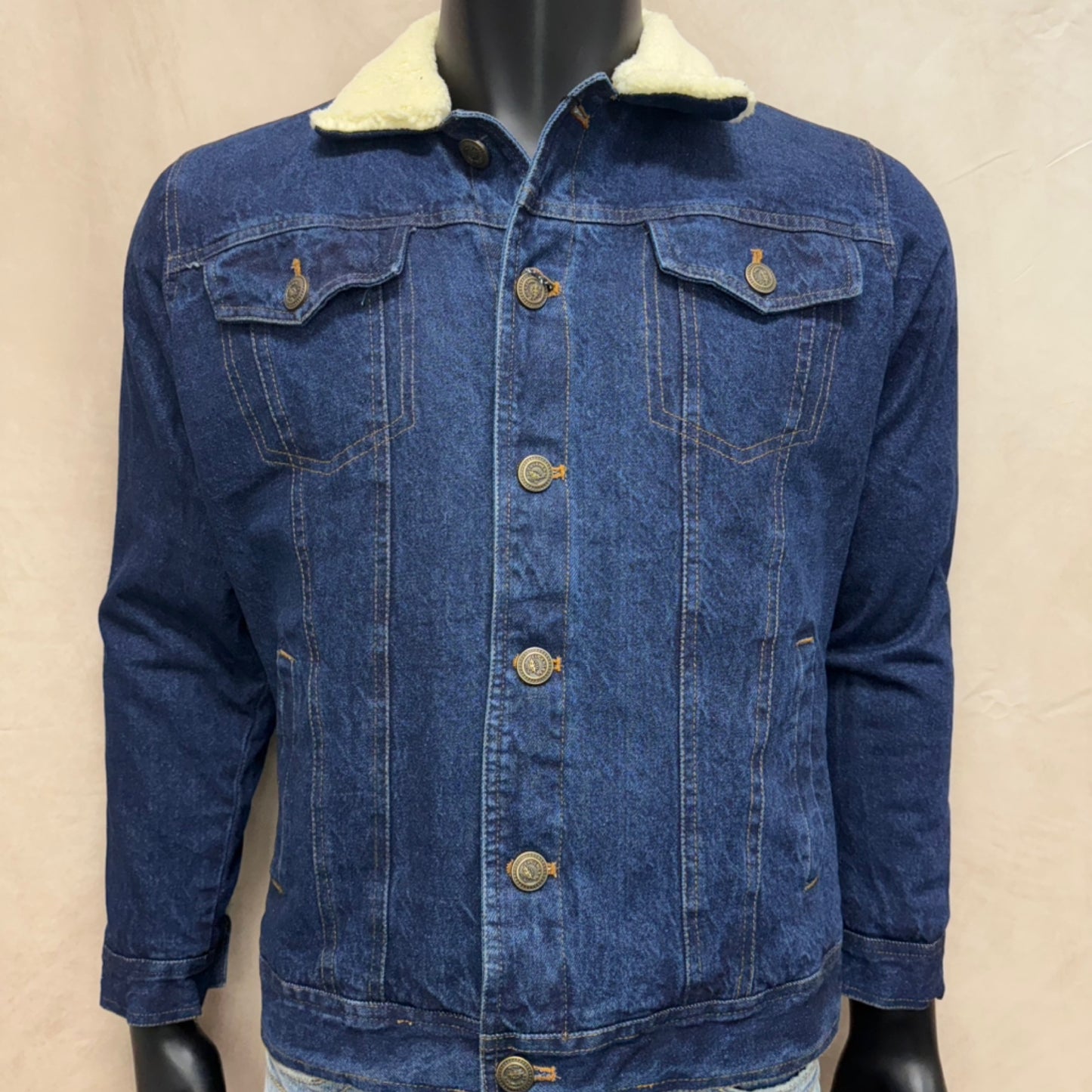 El General Mens Chamarra de Mezclilla Borrego Sherpa Jacket