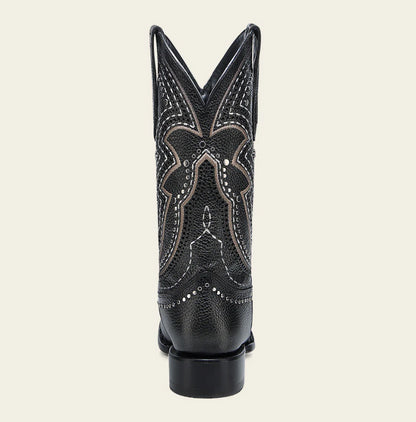 Cuadra Womens Embroidered and Studded Rodeo Boots