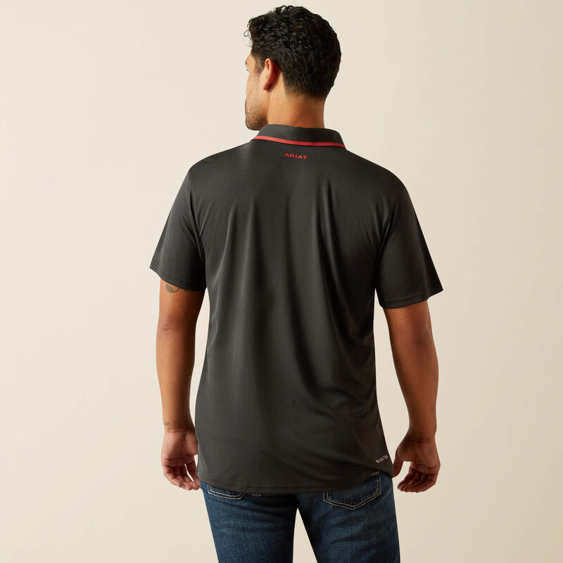 Ariat Mens Welded TEK Fitted Short Sleeve Polo - Black