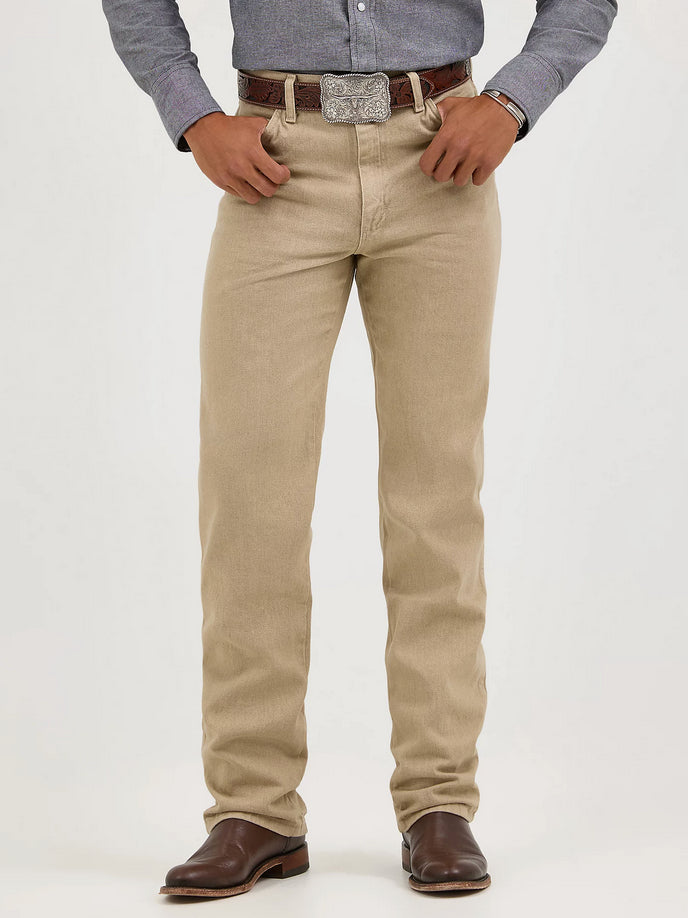 Wrangler Mens Cowboy Cut Slim Fit Jean - Prewashed Tan