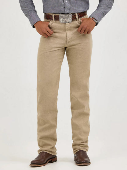 Wrangler Mens Cowboy Cut Slim Fit Jean - Prewashed Tan