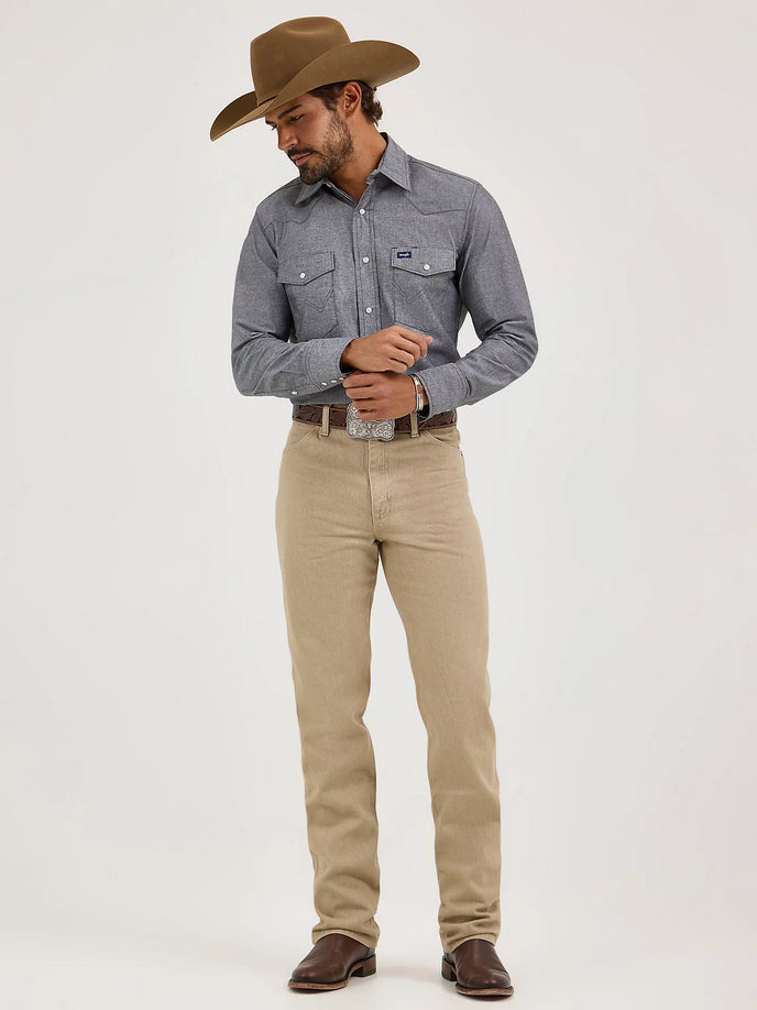 Wrangler Mens Cowboy Cut Slim Fit Jean (Prewashed Tan)