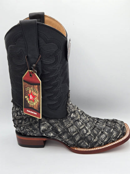 Los Altos Mens Pirarucu Wide Square Toe - Rústic Black