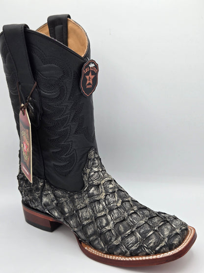 Los Altos Mens Pirarucu Wide Square Toe - Rústic Black