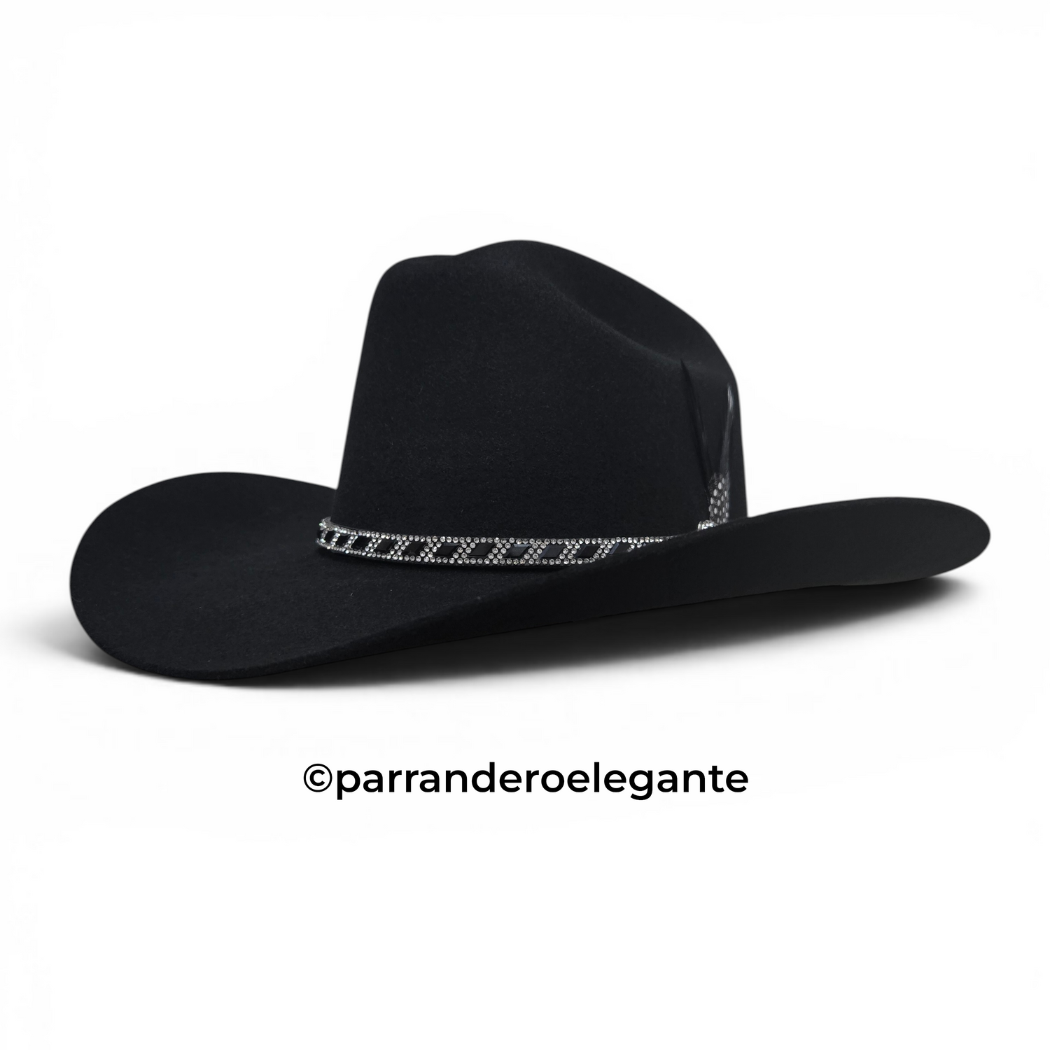 L'élégante Sinaloa Wool Felt Texana Hat - Black