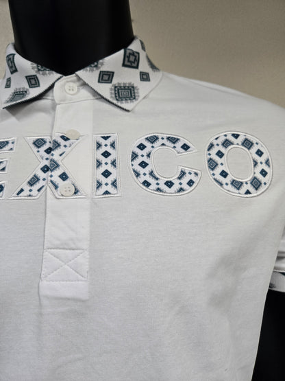 Montero Mens MEXICO Aztec Color Polo Shirt