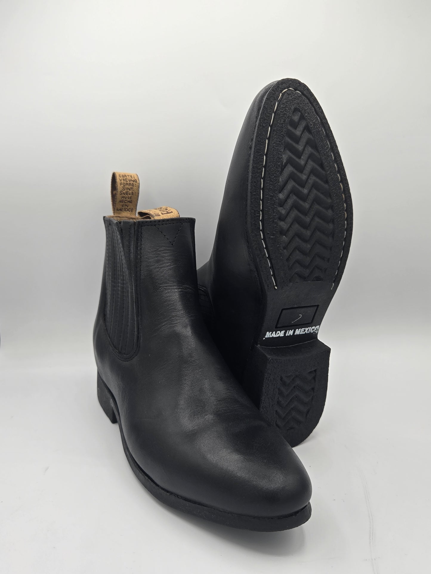 Frayeri Mens Botin Charro Leather Boot - Hueso , Black