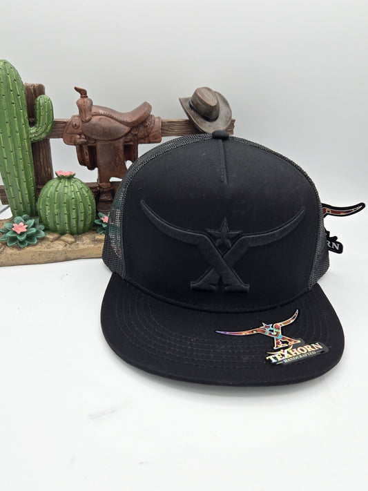 Texhorn Bull Horn Gorra Trucker Hat - Black/Black