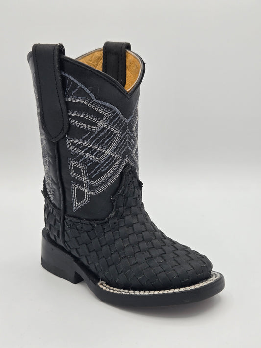 Hooch Kids Woven Boots - Black