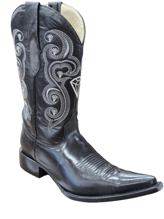 FINAL SALE White Diamond Mens Bota Picuda - Black