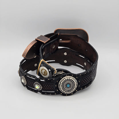 Tony Dillaz Womens Jeweled Ladder Style Leather Belt