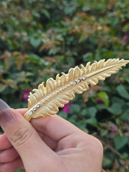 Plumas Metalicas Tombstone con Piedritas - Gold