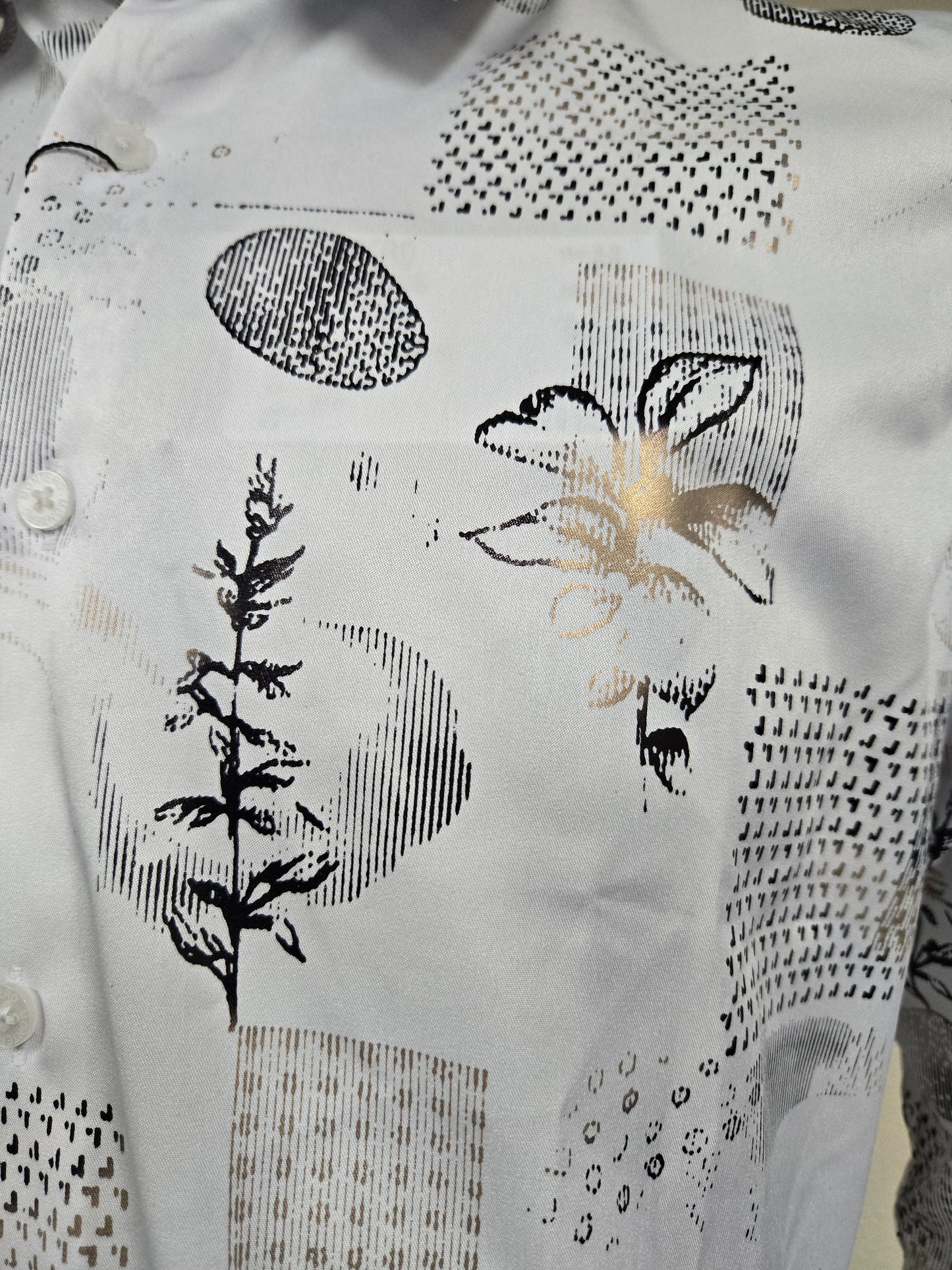 Montero Mens Foil Floral Long-Sleeve Shirt - MT0826