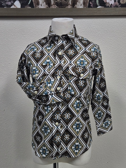 Platini Kids Aztex Print Shirt (White)