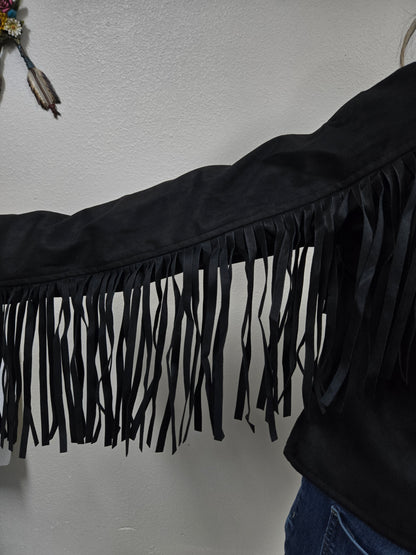 El General Womens Suede Fringe Jacket Chamarra