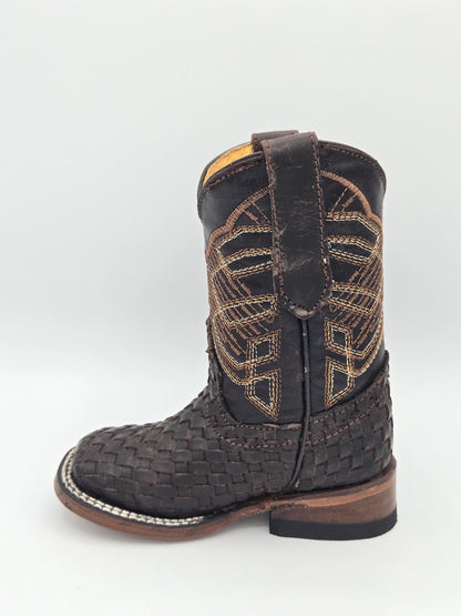 Hooch Kids Woven Boots - Chocolate
