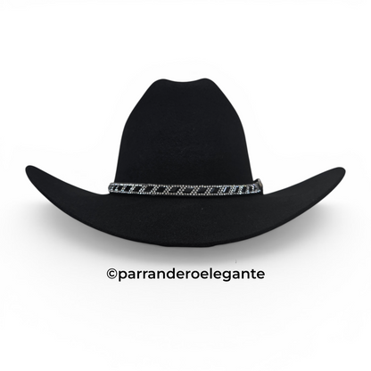 L'élégante Sinaloa Wool Felt Texana Hat - Black