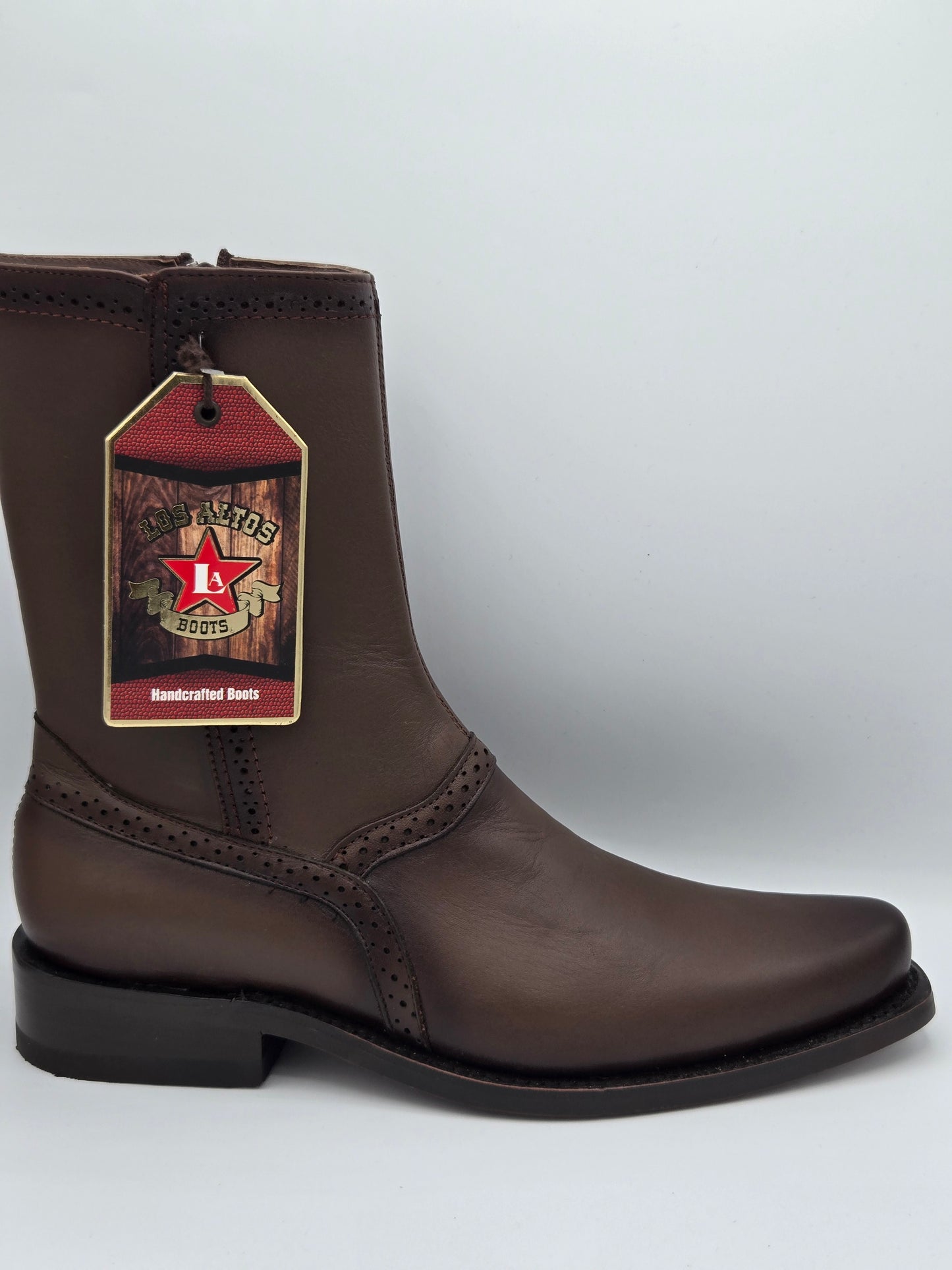 Los Altos Mens Leather Dress Boot - Faded Brown 2616
