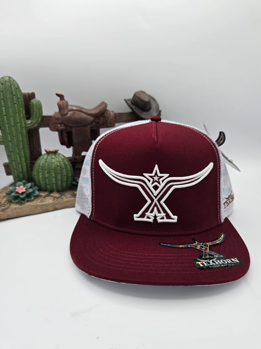 Texhorn Long Horn Star Trucker Hat - Burgundy
