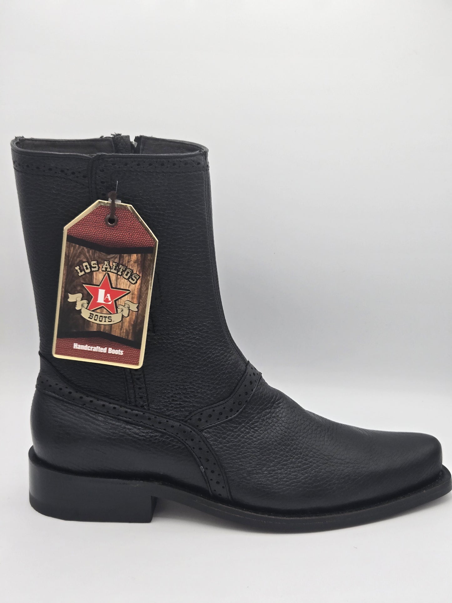 Los Altos Mens Deer Dress Boot - Black 8305