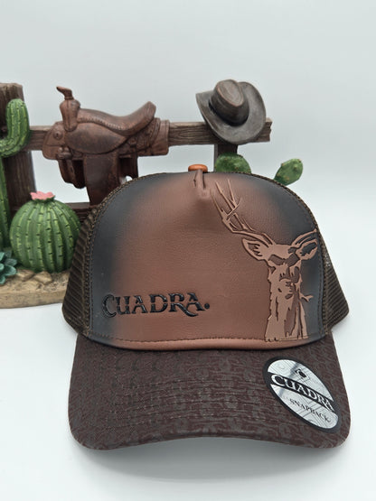 Cuadra Deer Patch Leather Cap
