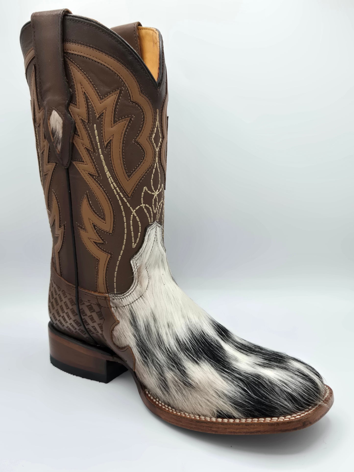 Hooch Mens Cowhide Square Toe Boots