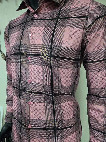Platini Mens Modern Fit Shirt - Pink