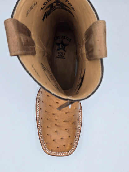 Los Altos Mens Ostrich Wide Square Toe -Amber