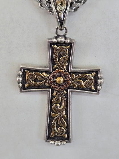 Twister Antique Cross Necklace