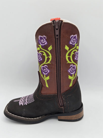 Hooch Kids Purple Floral Boots - Shedron